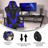 Flash Furniture Blue LeatherSoft Gaming Chair with Roller Wheels CH-187230-1-BL-RLB-GG
